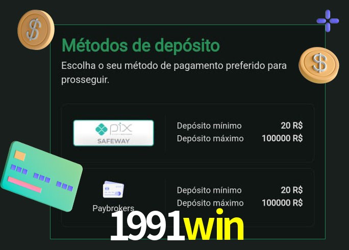 O cassino 1991win oferece uma grande variedade de métodos de pagamento